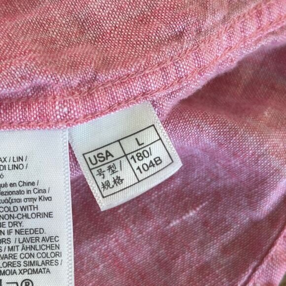 Brooks Brothers Pink Linen Short Sleeve Shirt size L Large The Original Polo - Picture 8 of 8